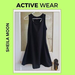 Sheila Moon Sporty Black Cycling Dress with Mesh Shelf Bra | Size M